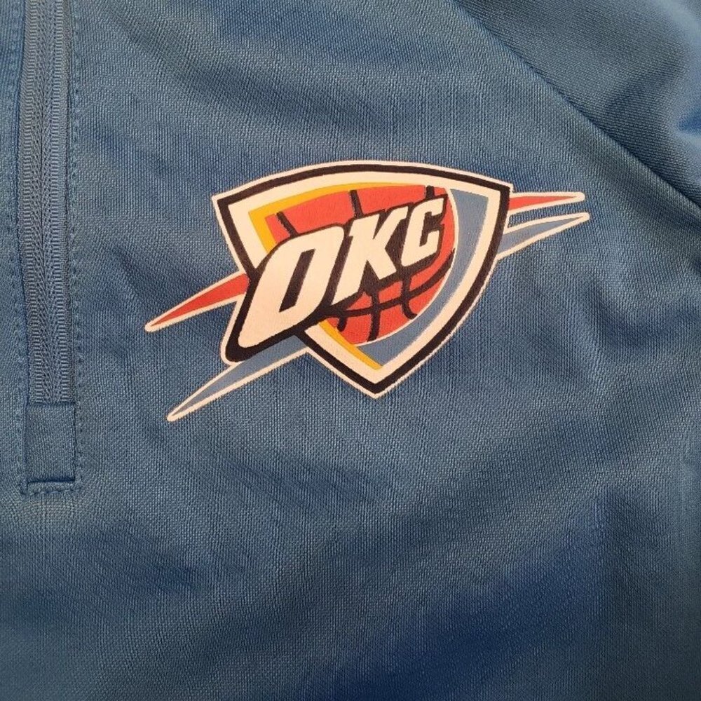 NBA Oklahoma City Thunder Hands High MVP Quarter Zip Pullover Womens S Blue - Picture 4 of 7